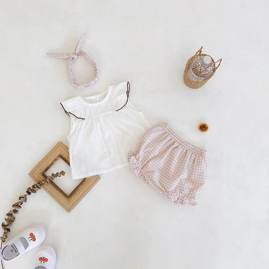 Baby Girl Cotton top & bloomer set