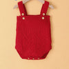 Knitted Bunny Tail Suspender Rompers
