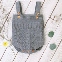 Knitted Bunny Tail Suspender Rompers