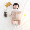 Cotton Checked Knitted Rompers (Beige, Blue & Green)