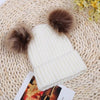 Cotton Knitted Double Pom Beanies/Caps