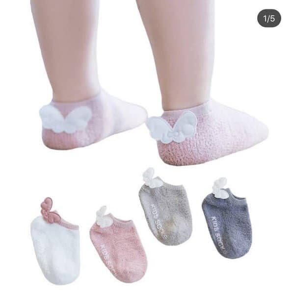 Unisex Heel Angel Wings Cotton Baby Socks