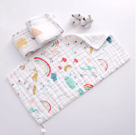 100% Muslin Cotton Hand Towels (25*50cms)Pack of 3