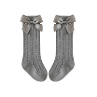 Satin bow long socks