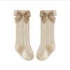 Satin bow long socks