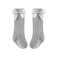 Satin bow long socks